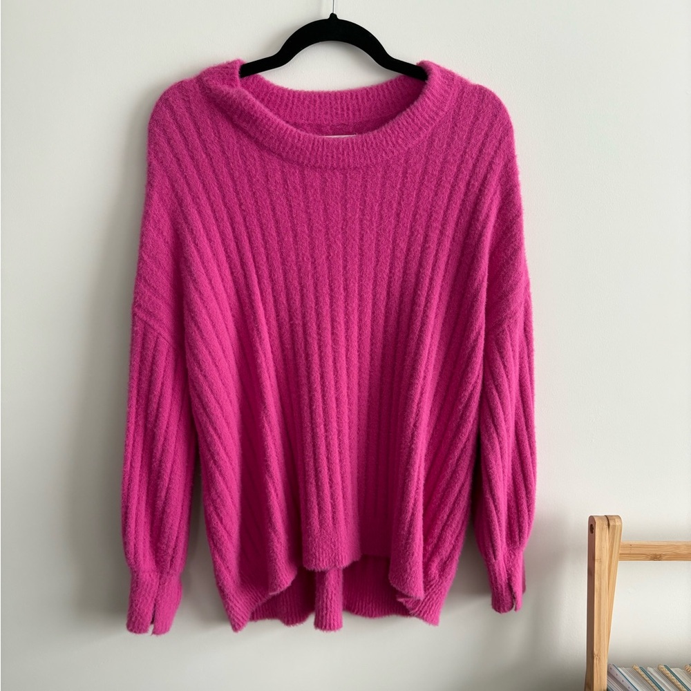 Aerie Pink Sweater with Ribbed Texture